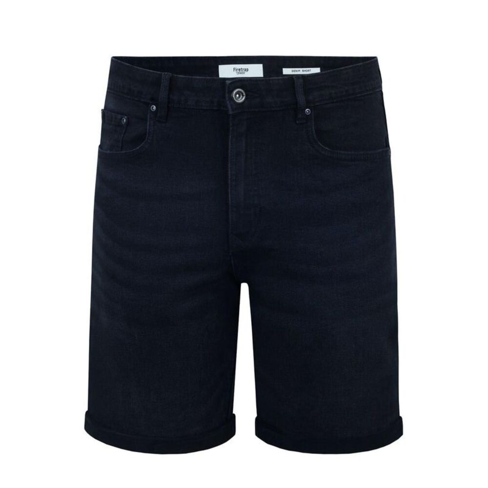 Firetrap Mens Denim Jean Shorts / Black